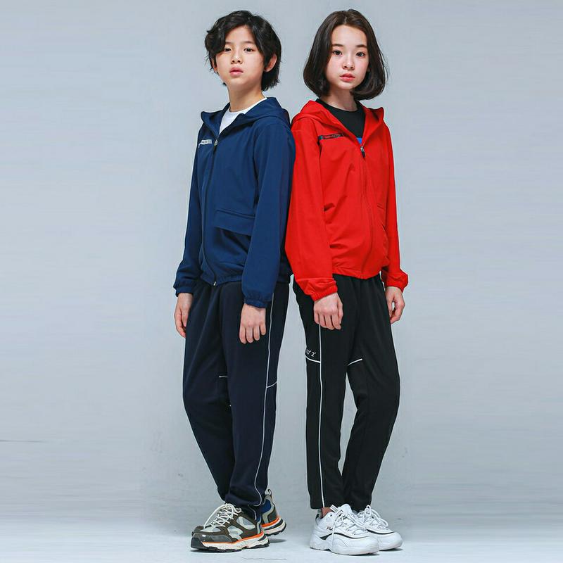 NS01フードトレーニング上下SET(レッドブラック)・p001001 キッズ【9~17才】【set】【セット トップス Tシャ