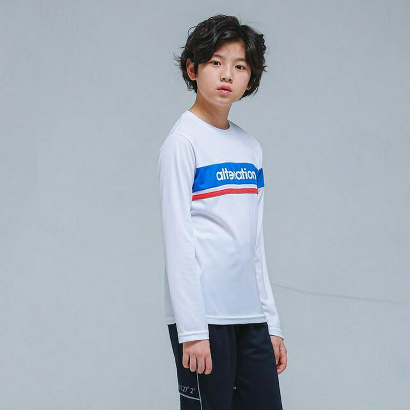 NT06ブロックTシャツ(ホワイト)・p000878 キッズ【9~17才】【tops】【トップス Tシャツ 長袖 ロゴ カジュア