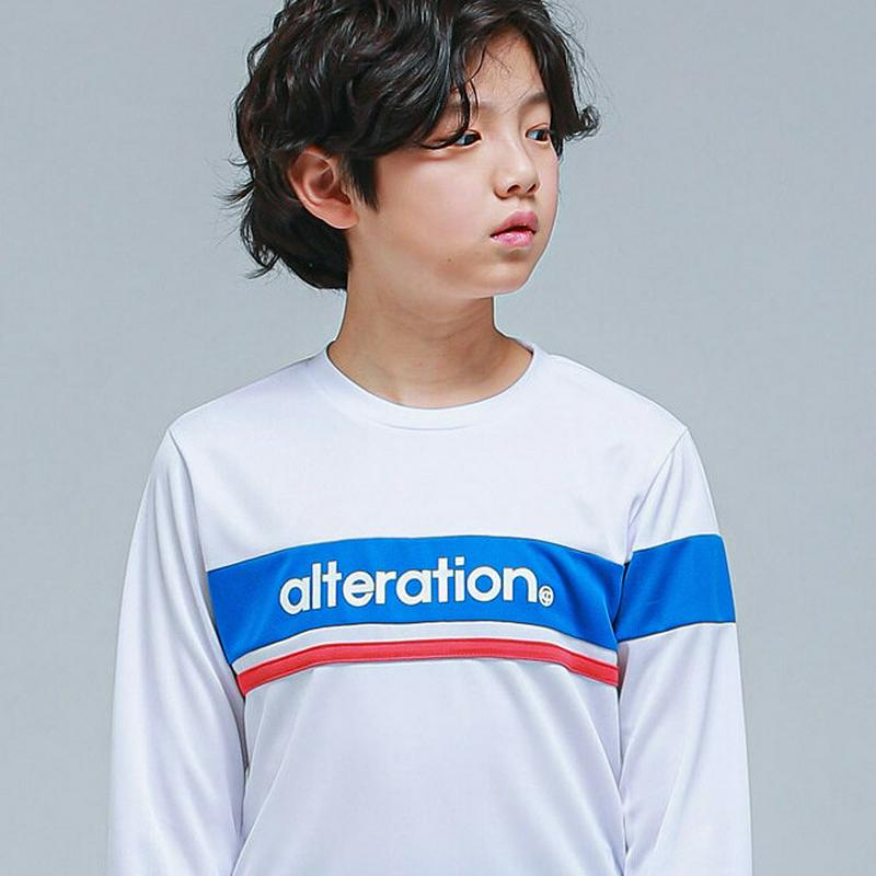 NT06ブロックTシャツ(ホワイト)・p000878 キッズ【9~17才】【tops】【トップス Tシャツ 長袖 ロゴ カジュア