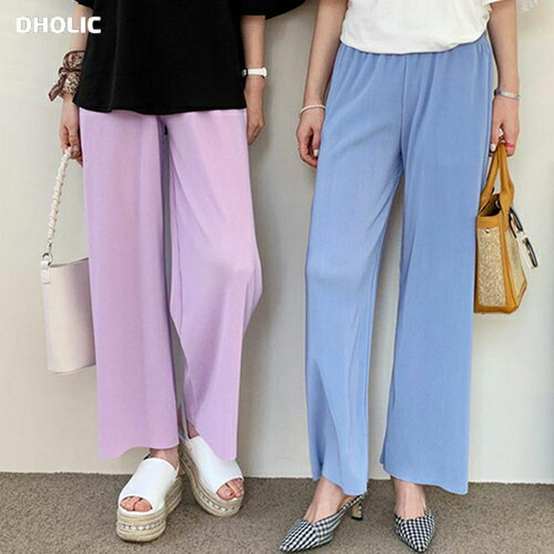 リブワイドパンツ・全5色・b61788 レディース【pt】【ワイドパンツ ワイド パンツ ロングパンツ ズボン ボトムス リブパ