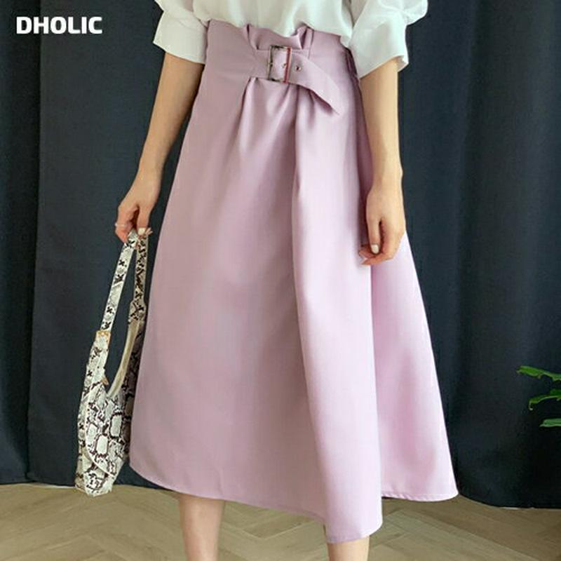 サイドベルトスカート・全2色・t61783 レディース【sk】【スカート ロング ロングスカート フレア フレアスカート 単色 