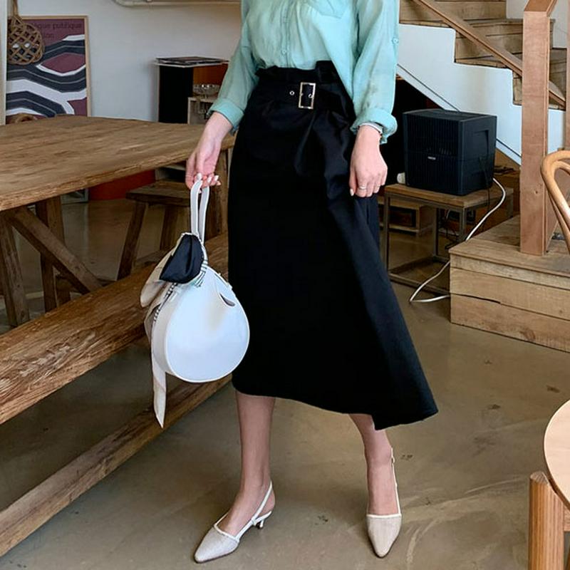 サイドベルトスカート・全2色・t61783 レディース【sk】【スカート ロング ロングスカート フレア フレアスカート 単色 