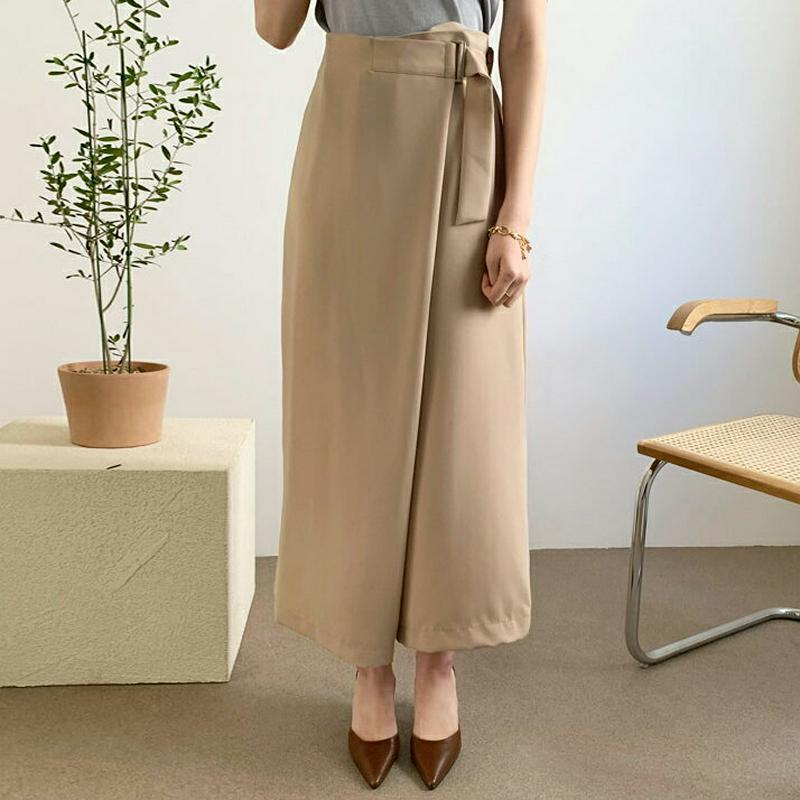 ベルトラップワイドパンツ・全4色・b55826 レディース【pt】【パンツ ズボン ロングパンツ ワイドパンツ ワイド ラップ 