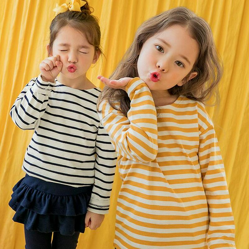 ボーダーTシャツ2SET・p000968 キッズ【3~8才】【tops】【トップス Tシャツ 長袖 ボーダー　柄 ロンT カジュ