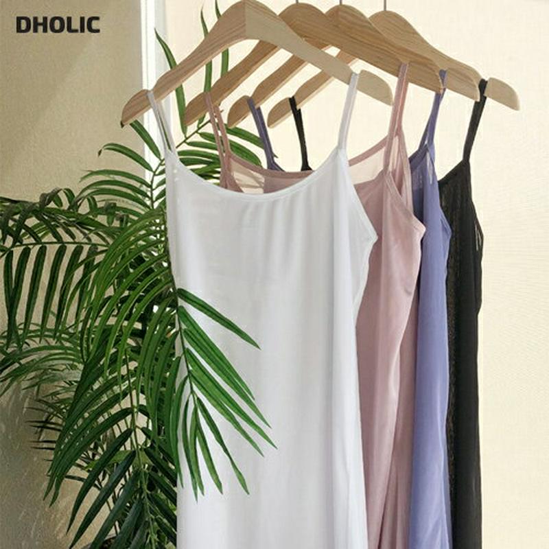 シルキーインナーワンピース・全4色・t58847 レディース【acc】【キャミワンピース キャミソール ノースリーブ スリーブレ