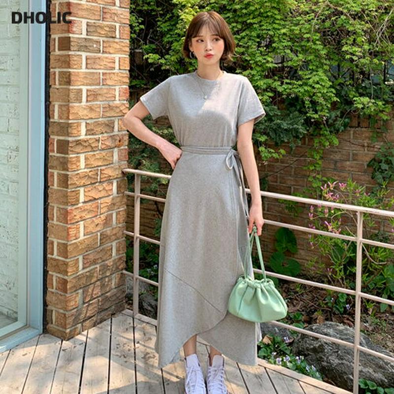 Tシャツ&ラップスカートSET・全2色・b58827 レディース【ops】【トップス Tシャツ 半袖 ラウンドネック スカート 