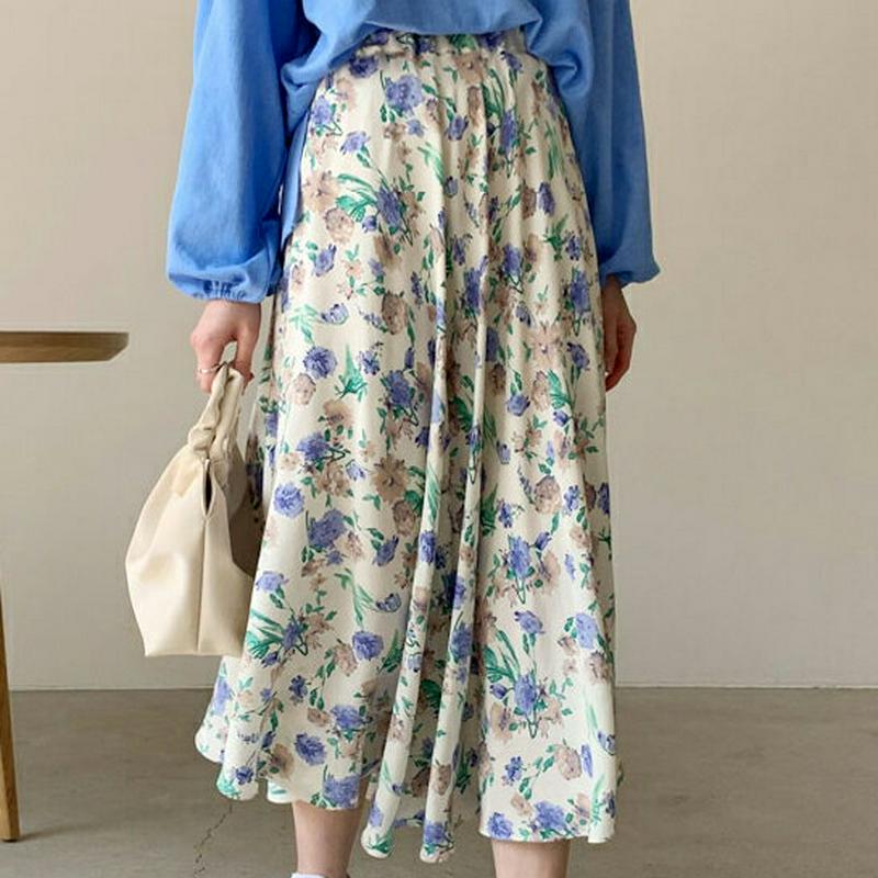 フレアフローラルスカート・全2色・b58834 レディース【sk】【スカート ロングスカート ロング丈 フレアスカート 花柄 フ