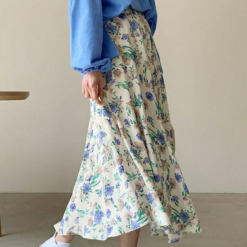 フレアフローラルスカート・全2色・b58834 レディース【sk】【スカート ロングスカート ロング丈 フレアスカート 花柄 フ