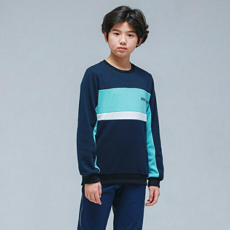 カラーブロックスウェット(ネイビー)・p000879 キッズ【9~17才】【tops】【トップス スウェット トレーナー 長袖 