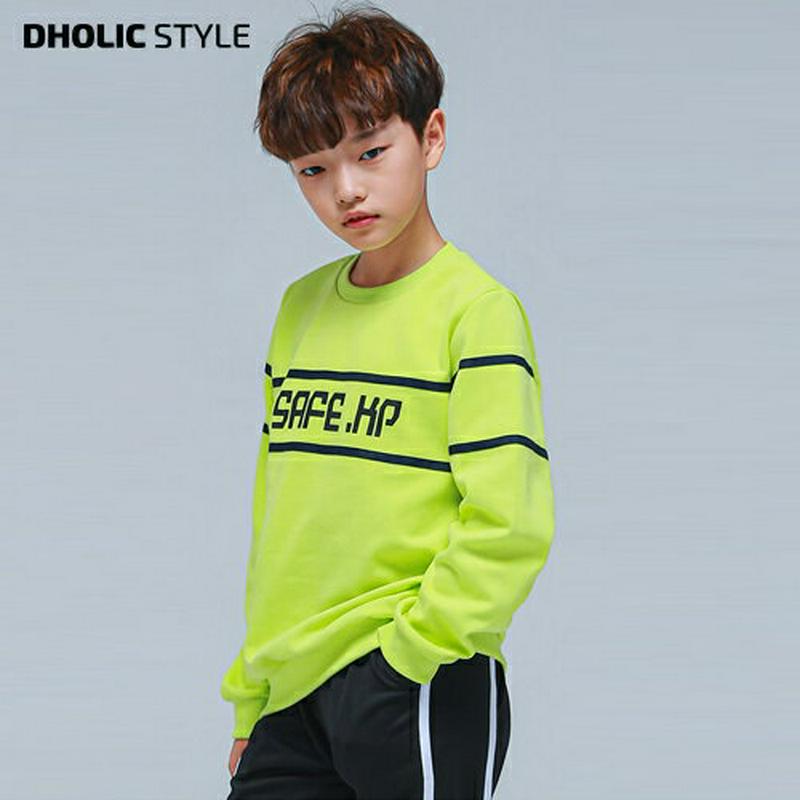 SAFEラインスウェット(ライム)・p000898 キッズ【9~17才】【tops】【トップス スウェット トレーナー 長袖 ロ
