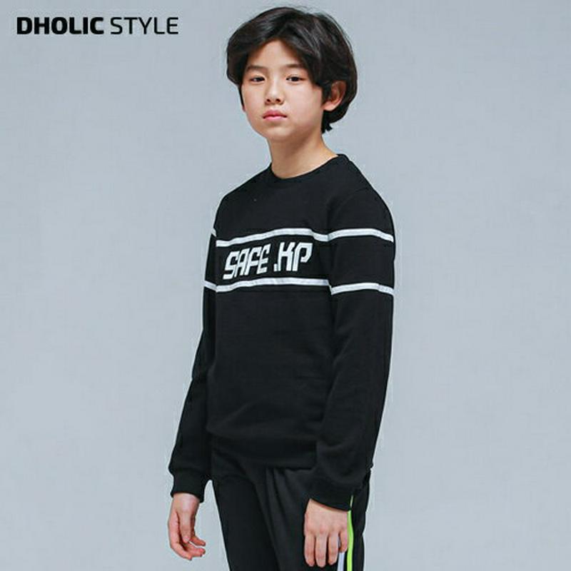 SAFEラインスウェット(ブラック)・p000899 キッズ【9~17才】【tops】【トップス スウェット トレーナー 長袖 