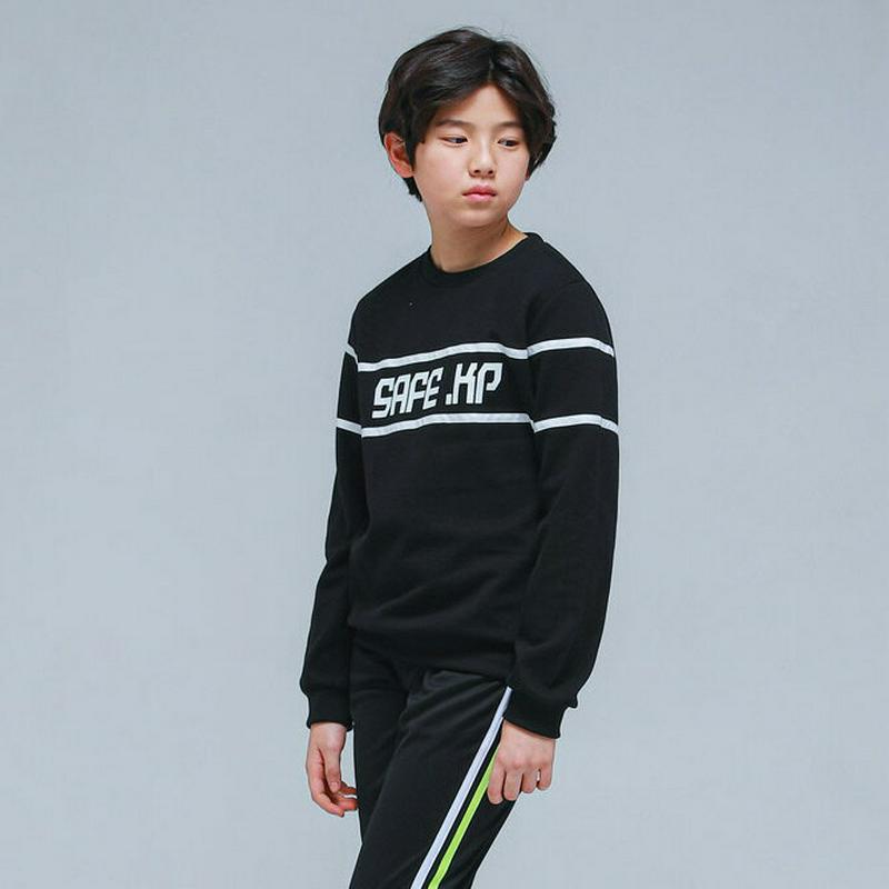 SAFEラインスウェット(ブラック)・p000899 キッズ【9~17才】【tops】【トップス スウェット トレーナー 長袖 