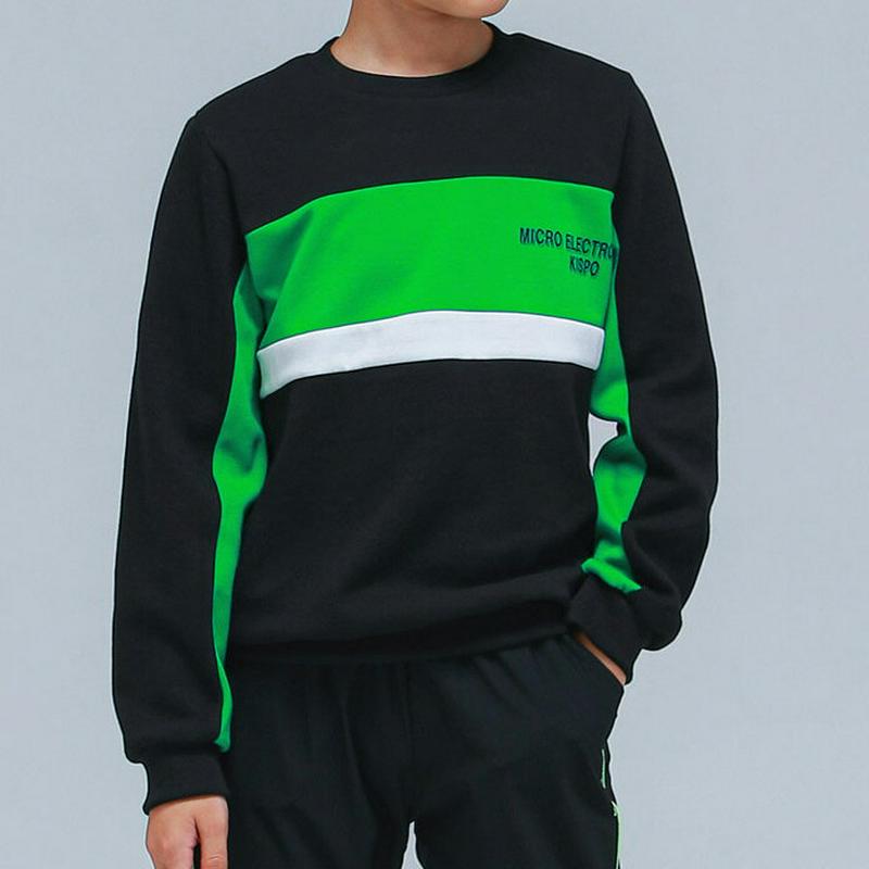 カラーブロックスウェット(ブラック)・p000880 キッズ【9~17才】【tops】【トップス スウェット トレーナー 長袖 