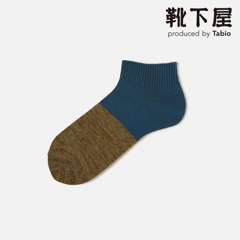【あす楽】【Tabio MEN】 メンズ　綿麻つま先ブークレー切替スニーカー / 靴下屋 靴下 タビオ くつ下 スニーカー用ソッ