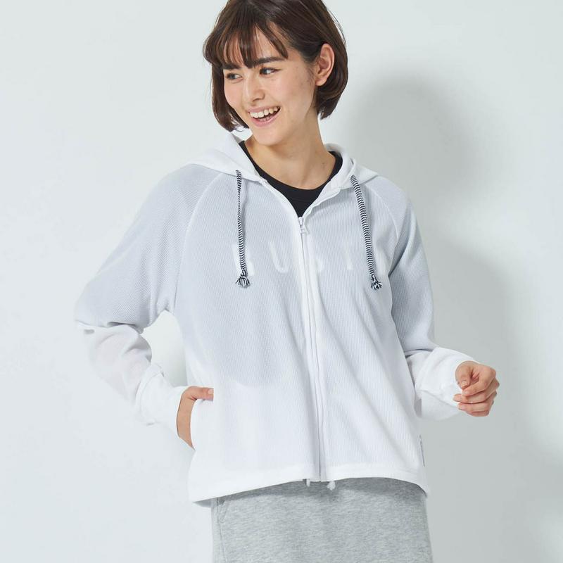 軽くて肌離れも◎ＵＶワッフル素材ラッシュパーカ（ラスティ/RUSTY）