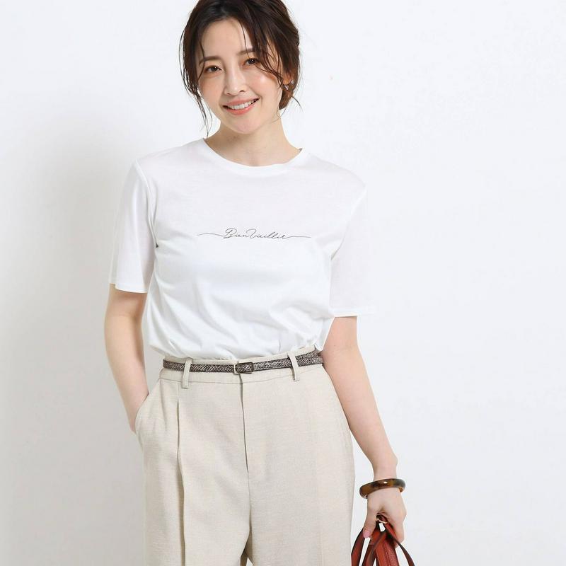 コットン混ミニロゴＴシャツ