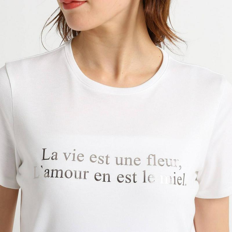 レーヨン混ロゴＴシャツ
