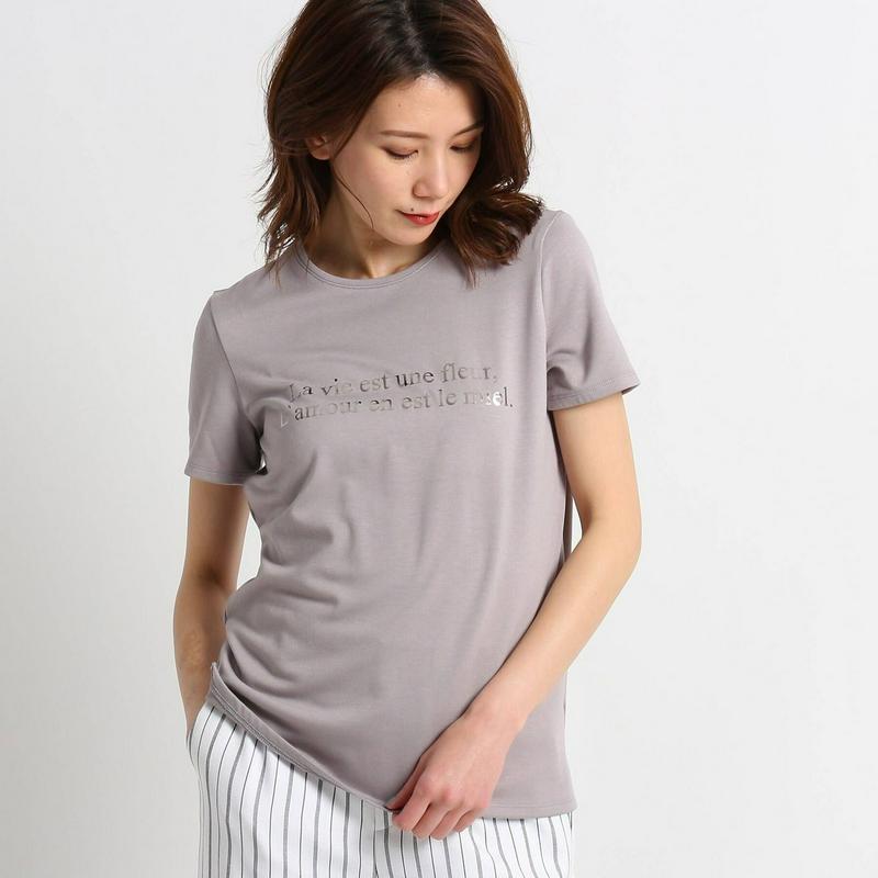 レーヨン混ロゴＴシャツ