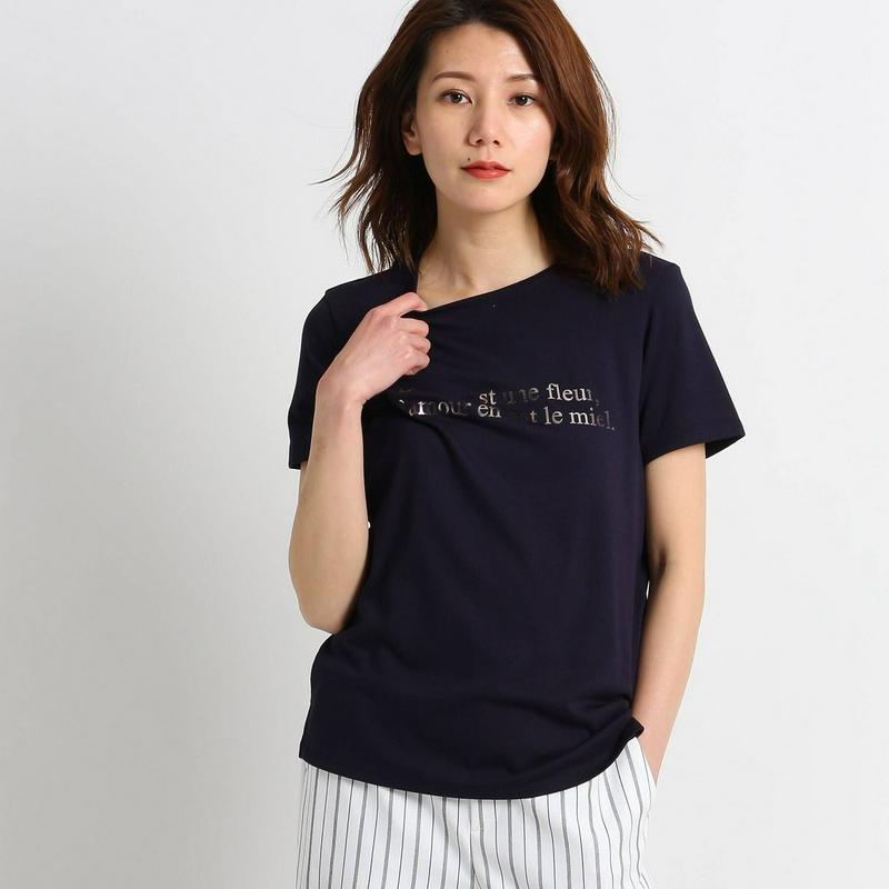 レーヨン混ロゴＴシャツ