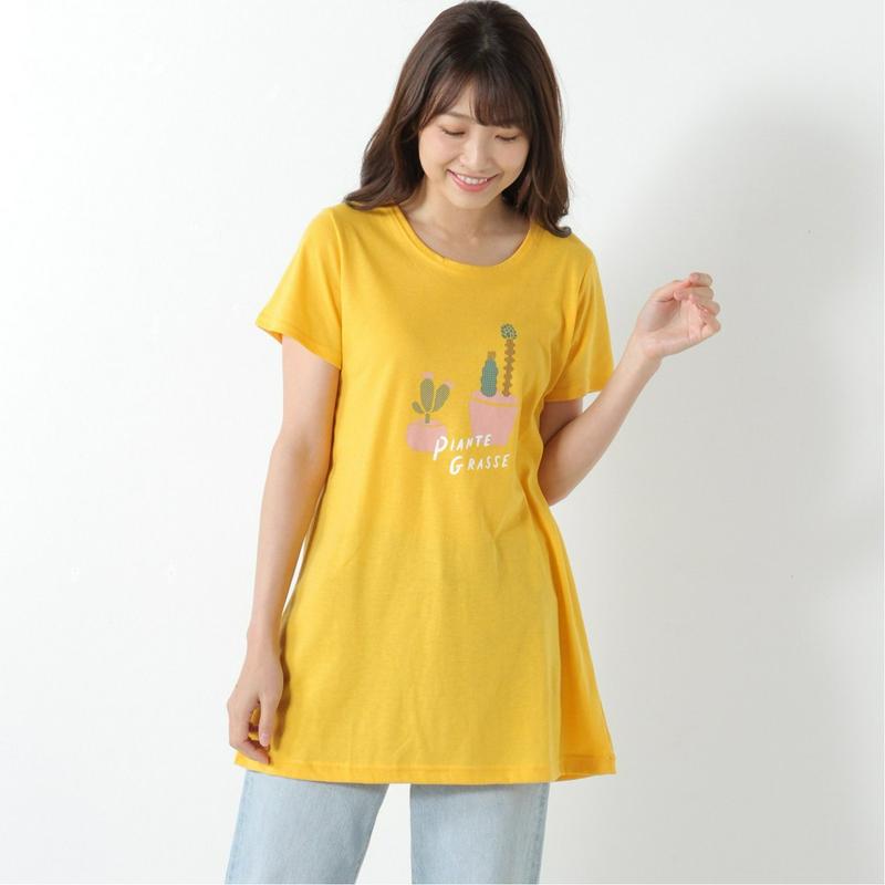 選べるプリント１０色展開◎着回しチュニックＴシャツ（ページワン/PAGE ONE）
