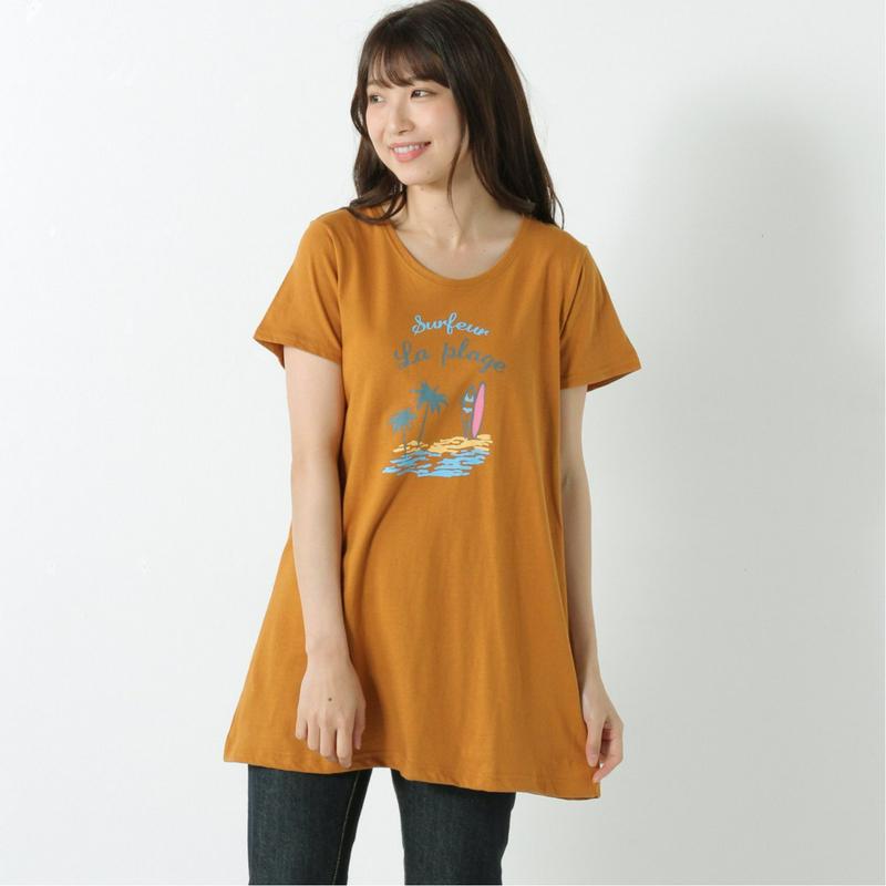 選べるプリント１０色展開◎着回しチュニックＴシャツ（ページワン/PAGE ONE）