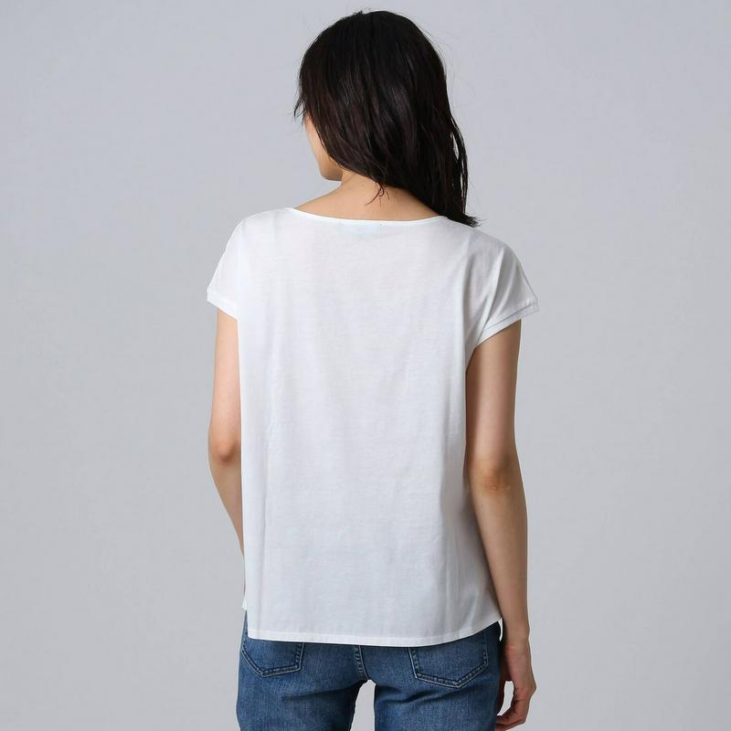 ［Ｌ］【洗える】シフォン天竺グラフィックＴシャツ