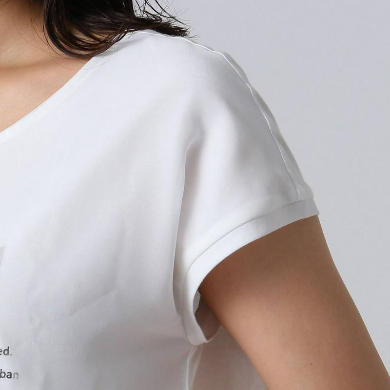 ［Ｌ］【洗える】シフォン天竺グラフィックＴシャツ