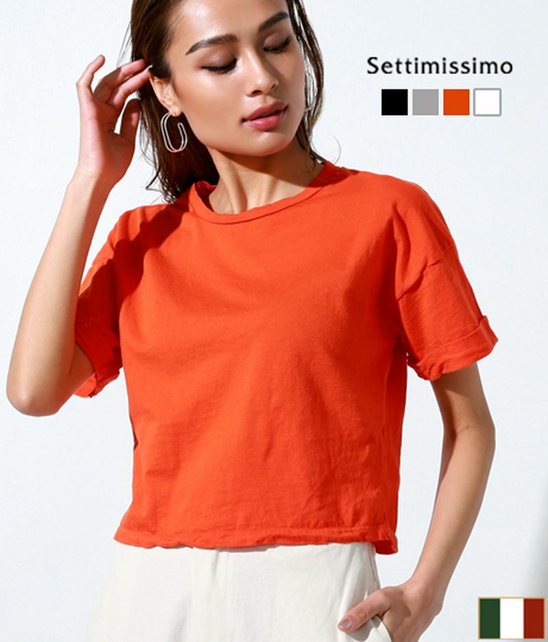 ロールアップスリーブショートTシャツ
