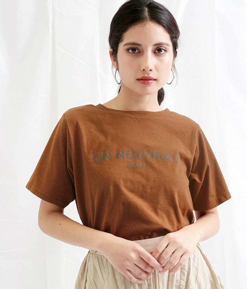 汗ジミ防止2WAY英字プリントTシャツ