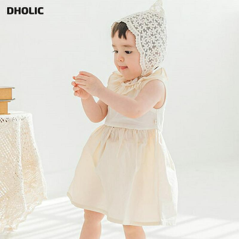 フリルネックノースリワンピース p001192 キッズ 【0~2才】【ops】【韓国 ファッション ワンピース ミディワンピース スリーブレス ラッフル Aライン フレア 無地 子供 子供服 乳幼児 ベビー用 ベビー服 出産祝い プレゼント 春 夏】【KIDS】