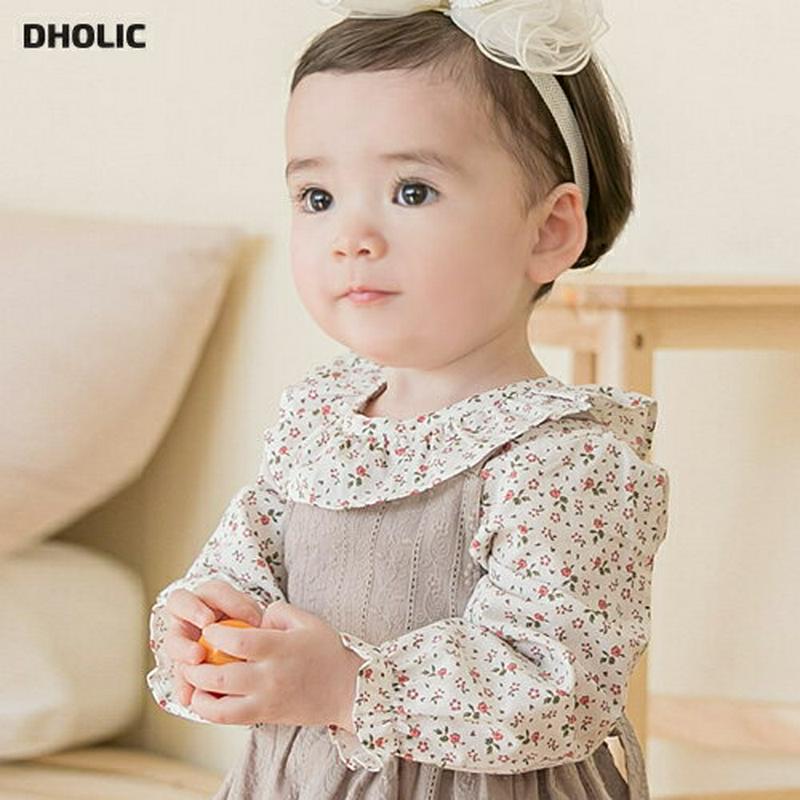 ラッフルカラー花柄ブラウス・p001274 キッズ 【0~2才】【tops】【韓国 ファッション トップス ブラウス 長袖 ラッフル フリル 花柄 フラワー ラウンドネック 女の子 子供 子供服 乳幼児 ベビー用 ベビー服 出産祝い プレゼント 春 夏】【KIDS】