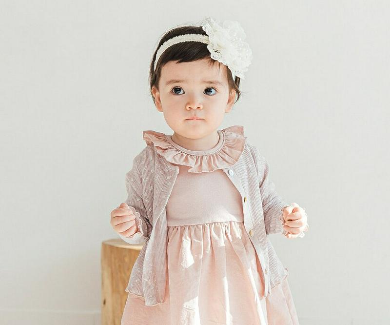 フラワーメロウヘムカーディガン・p001174 キッズ【0~2才】【cd】【カーディガン 羽織物 カーデ 長袖 花柄 フラワー ガーリー 可愛い かわいい 女の子 子供 こども 子供服 こども服】【KIDS】