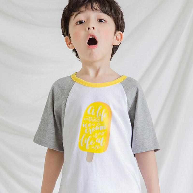 アイスバーラグランTシャツ・p001090 キッズ【3~8才】【tops】【トップス Tシャツ 半袖 ハーフスリーブ ロゴ カジ