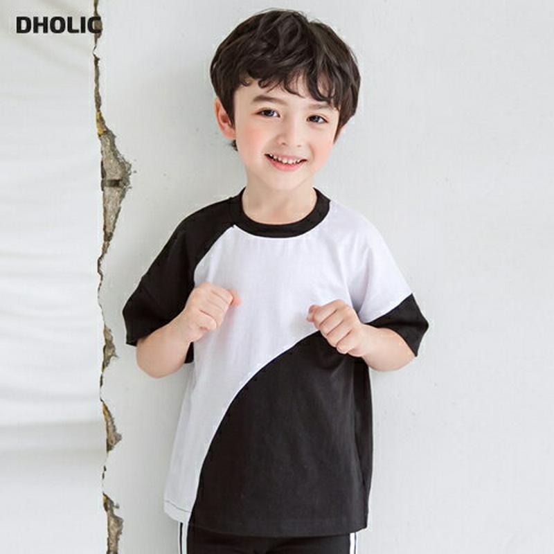 カラーコントラストTシャツ・p001085 キッズ【3~8才】【tops】【トップス Tシャツ 半袖 ハーフスリーブ カラーブロック コントラス カジュアル ラフ 女の子 男の子 子供 こども 子供服 こども服】【KIDS】