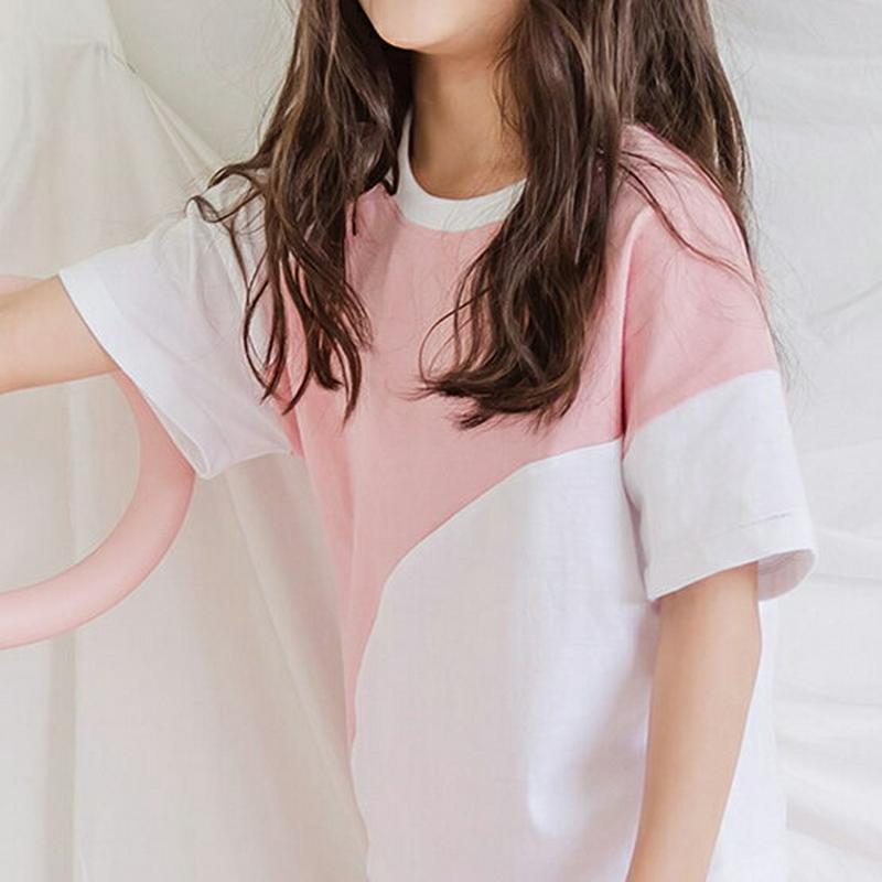 カラーコントラストTシャツ・p001085 キッズ【3~8才】【tops】【トップス Tシャツ 半袖 ハーフスリーブ カラーブロック コントラス カジュアル ラフ 女の子 男の子 子供 こども 子供服 こども服】【KIDS】