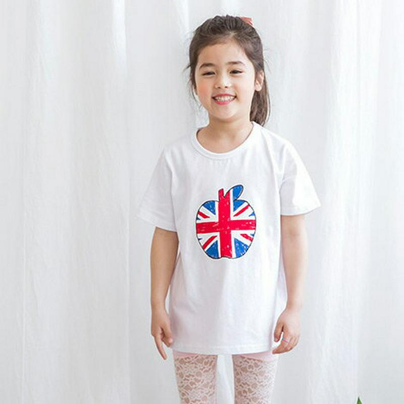 ユニオンアップルTシャツ・p001153 キッズ【3~8才】【tops】【トップス Tシャツ 半袖 ハーフスリーブ りんご リン
