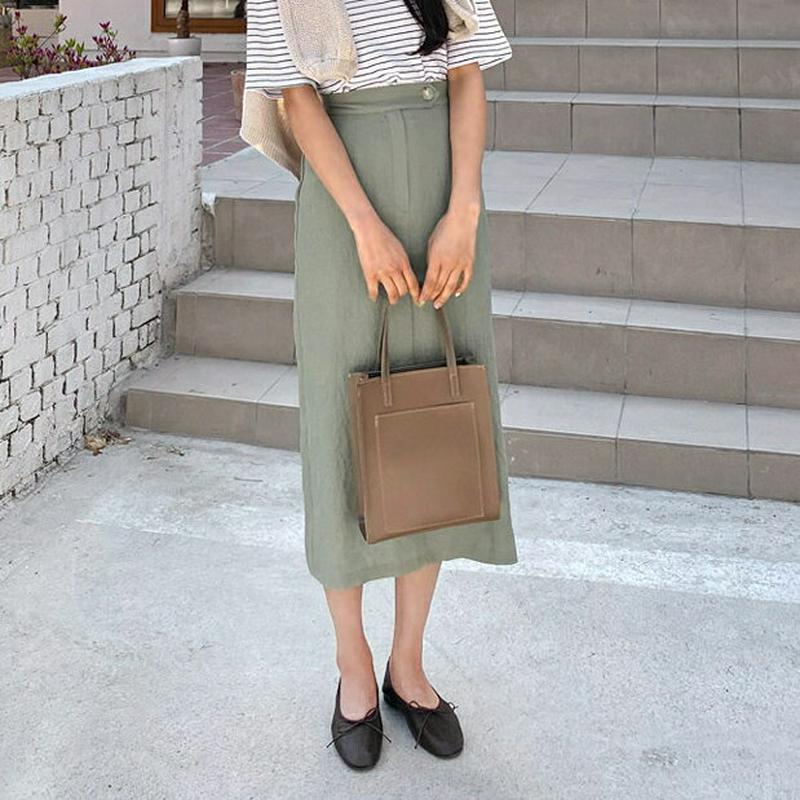 ボタンHラインスカート・全3色・b58879 レディース 【sk】【スカート ロングスカート ロング Hライン 無地 単色 シン