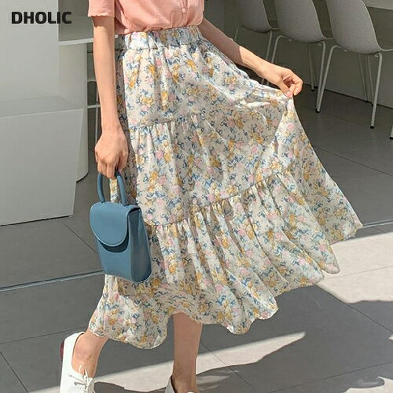 花柄ティアードスカート・全3色・t58880 レディース 【sk】【スカート ロング ロングスカート 花柄 フラワー ティアード