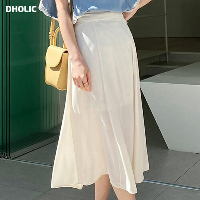 タックシフォンスカート・全4色・t58876 レディース 【sk】【スカート ミディ丈　ミディスカート シフォン 単色 無地 シ