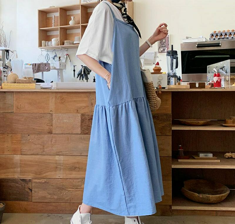 ギャザーデニムキャミワンピース・全2色・b61775 レディース【ops】【ワンピース　ロング ロングワンピース キャミソールワ