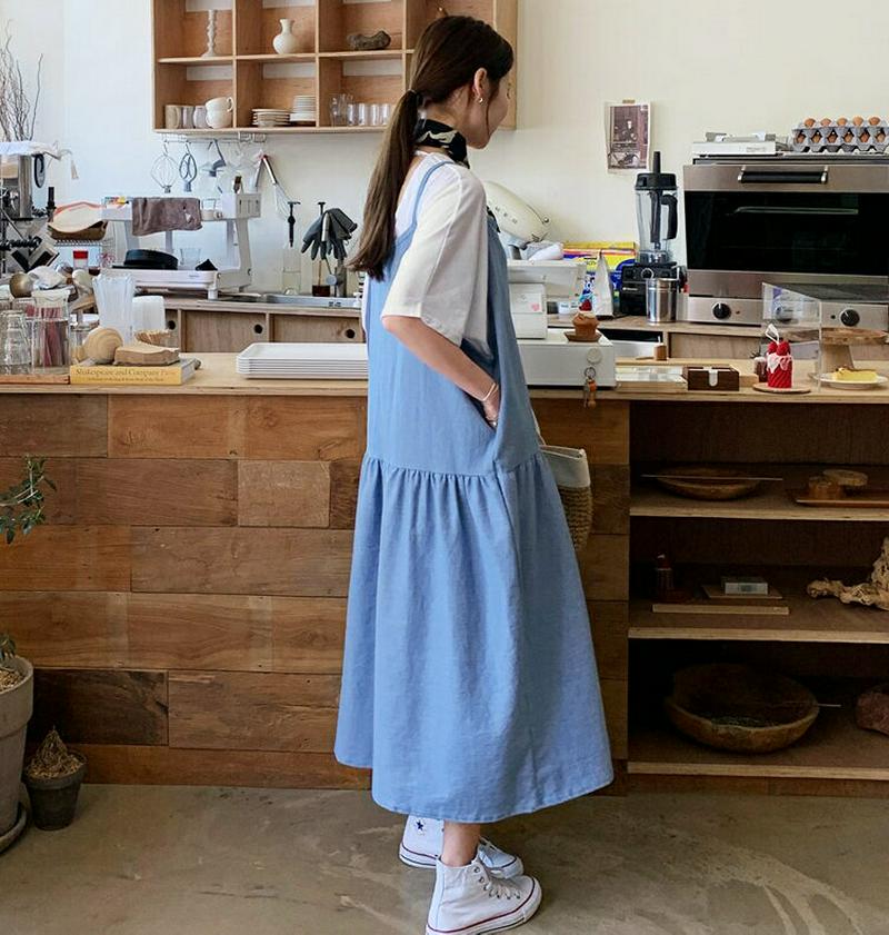 ギャザーデニムキャミワンピース・全2色・b61775 レディース【ops】【ワンピース　ロング ロングワンピース キャミソールワ