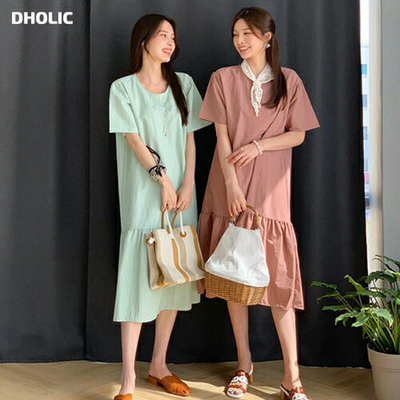 ギャザーワンピース・全4色・b61779 レディース【ops】【ワンピース ミディ丈　ミディワンピース ギャザー 半袖 ハーフス