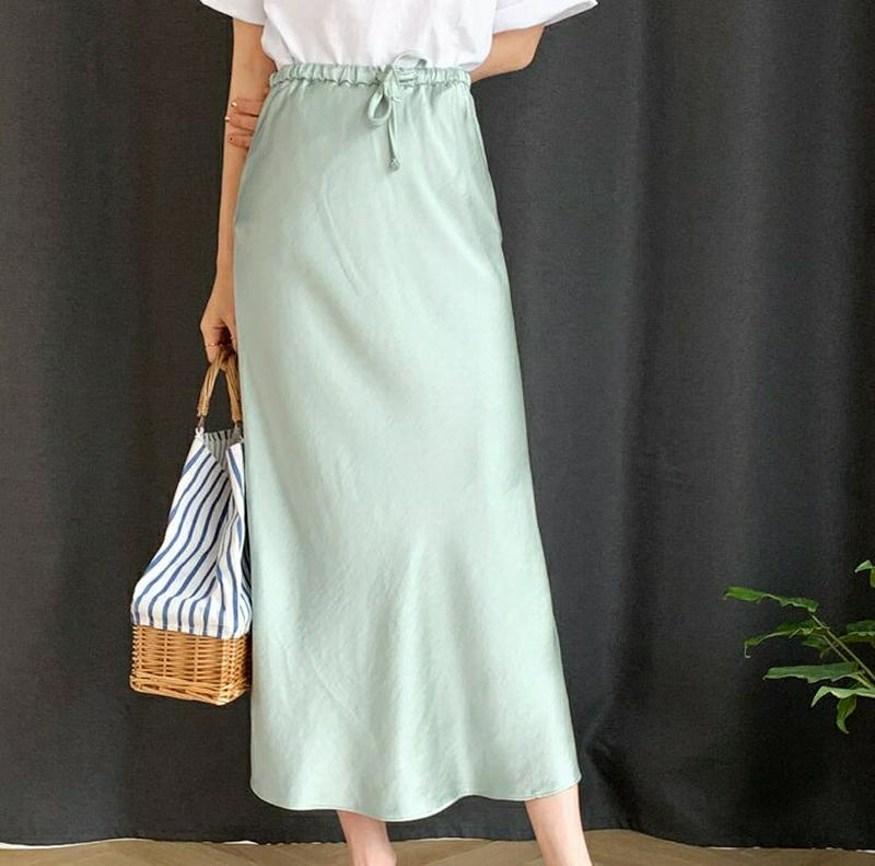 サテンドロストスカート・全4色・t61782 レディース【sk】【スカート ロング ロングスカート フレア フレアスカート サテ