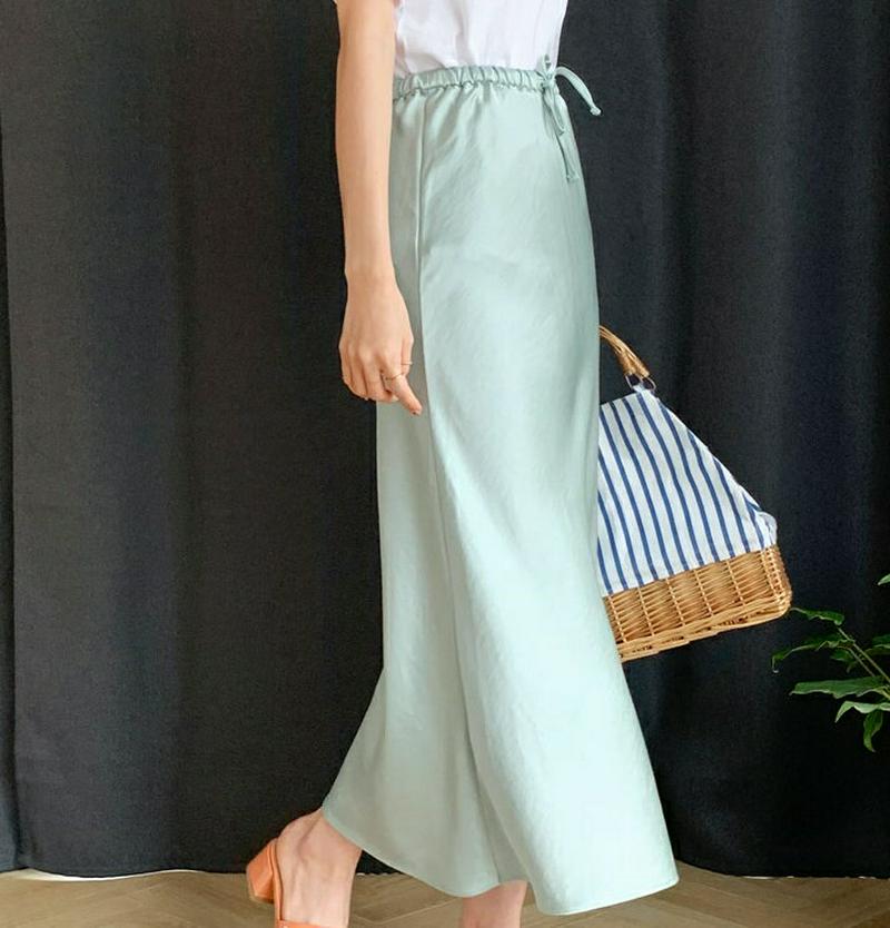 サテンドロストスカート・全4色・t61782 レディース【sk】【スカート ロング ロングスカート フレア フレアスカート サテ