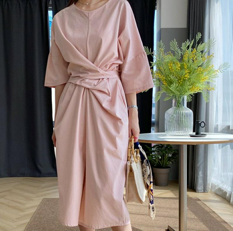 ツイストワンピース・全3色・b61777 レディース【ops】【ワンピース　ロング　ロングワンピース ツイスト 単色 カジュアル