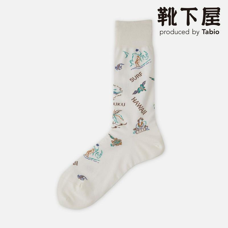 【あす楽】【Tabio MEN】 メンズ ALOHAパターンレギュラー丈ソックス / 靴下屋 靴下 タビオ くつ下 メンズ 日本