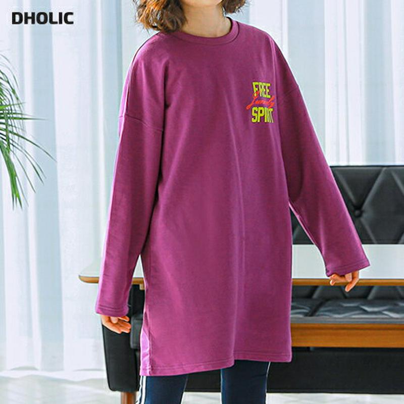 NT06ロングTシャツ(パープル)・p001016 キッズ【9~17才】【tops】【トップス Tシャツ ロンT 長袖 ロング丈