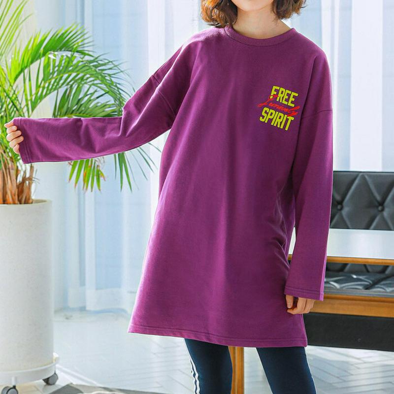 NT06ロングTシャツ(パープル)・p001016 キッズ【9~17才】【tops】【トップス Tシャツ ロンT 長袖 ロング丈