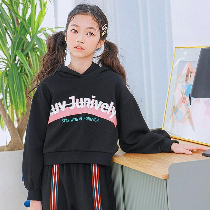 NT02クロップドフーディ(ブラック)・p001025 キッズ【9~17才】【tops】【トップス パーカー フード フーディー
