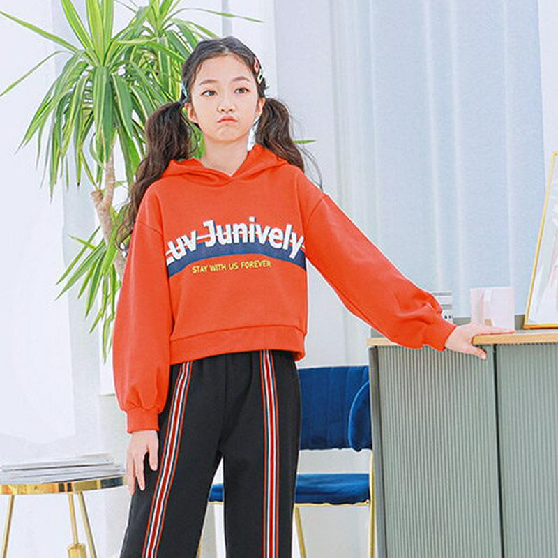 NT02クロップドフーディ(レッド)・p001026 キッズ【9~17才】【tops】【トップス パーカー フード フーディー 